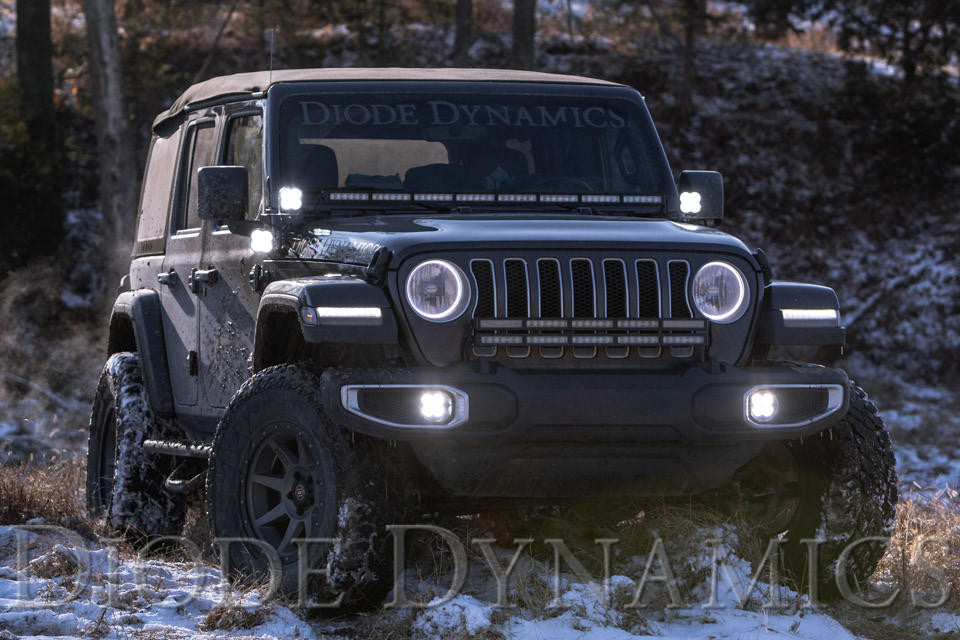 Diode Dynamics SS3 Cowl LED Bracket Kit for 2018-2021 Jeep JL Wrangler-Gladiator, White Pro - Apollo Off-Road