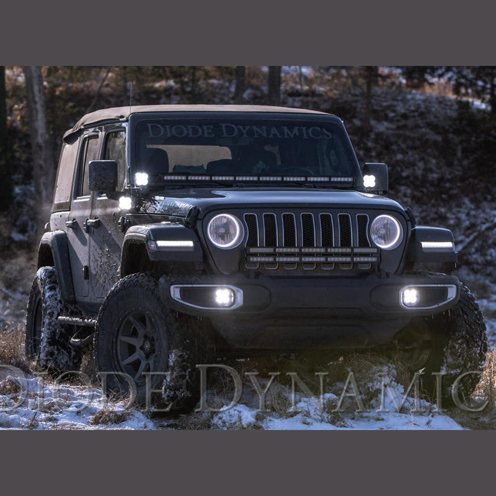 Diode Dynamics SS3 Cowl LED Bracket Kit for 2018-2021 Jeep JL Wrangler-Gladiator, Yellow Pro - Apollo Off-Road