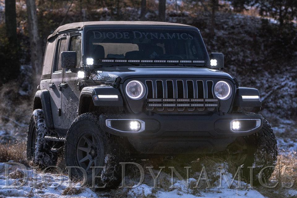 Diode Dynamics SS3 Cowl LED Bracket Kit for 2018-2021 Jeep JL Wrangler-Gladiator, Yellow Sport - Apollo Off-Road