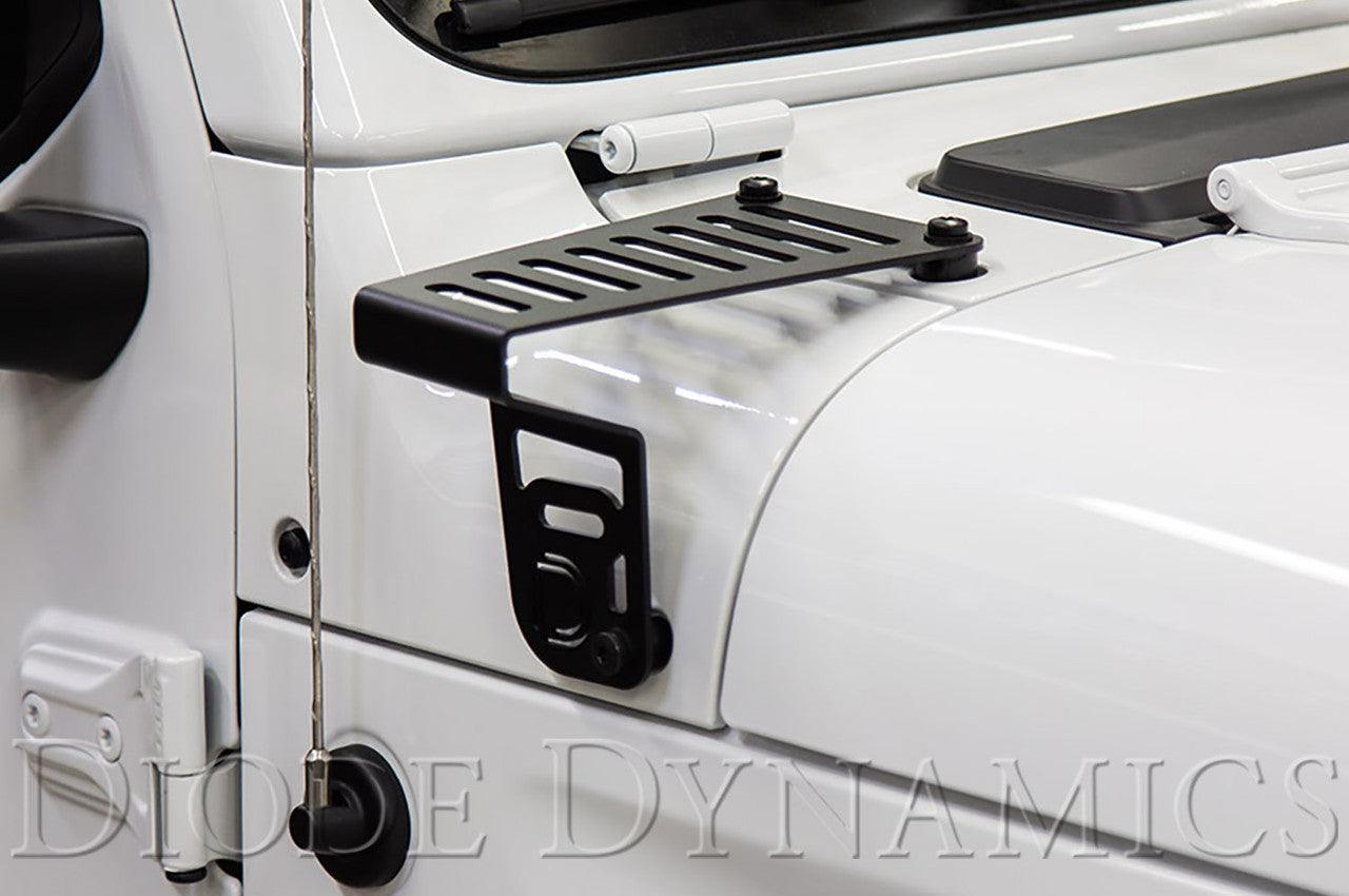 Diode Dynamics SS3 Cowl LED Bracket Kit for 2018-2021 Jeep JL Wrangler-Gladiator, Yellow Sport - Apollo Off-Road