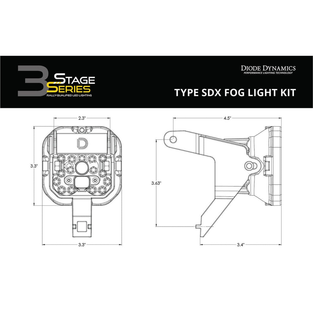 Diode Dynamics SS3 LED Fog Light Kit for 1999-2010 Ford Super Duty F-250-F-350 White SAE-DOT Fog Pro w- Backlight - Apollo Off-Road