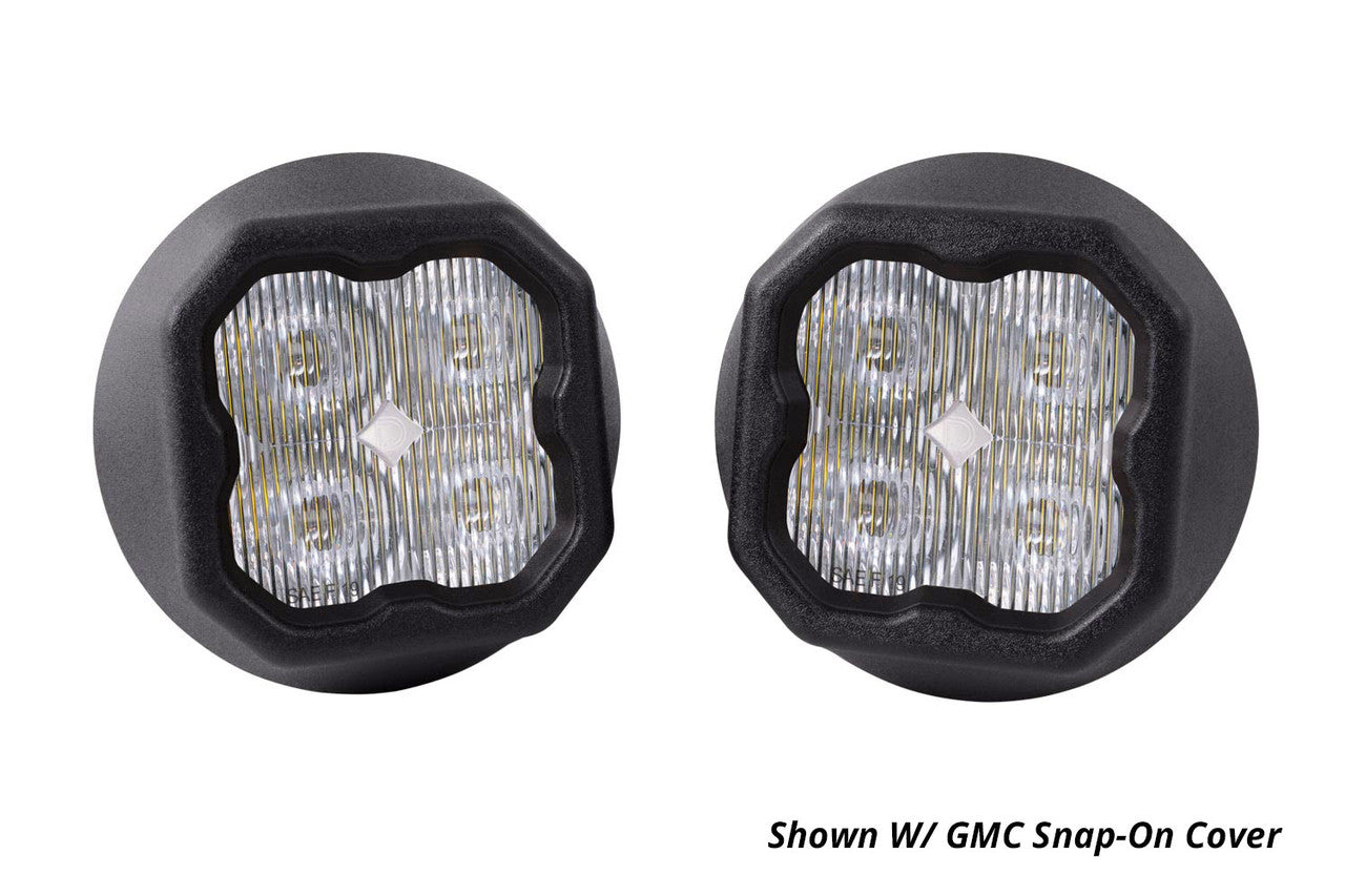 Diode Dynamics SS3 LED Fog Light Kit for 2007-2012 GMC Acadia Yellow SAE-DOT Fog Max w- Backlight - Apollo Off-Road
