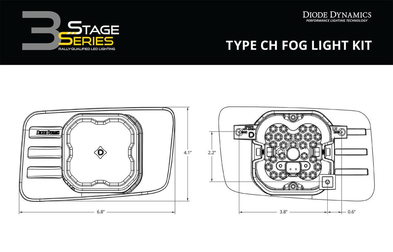 Diode Dynamics SS3 LED Fog Light Kit for 2007-2013 Chevrolet Avalanche Z71, Yellow SAE-DOT Fog Pro - Apollo Off-Road