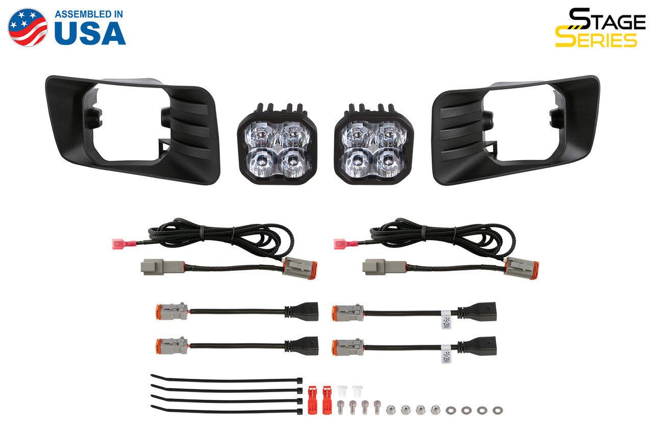 Diode Dynamics SS3 LED Fog Light Kit for 2007-2013 Chevrolet Avalanche Z71, Yellow SAE-DOT Fog Pro - Apollo Off-Road