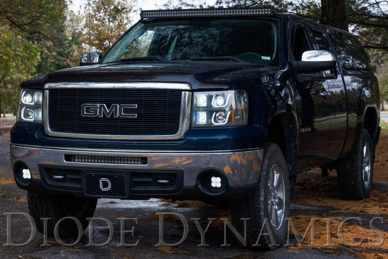 Diode Dynamics SS3 LED Fog Light Kit for 2007-2013 GMC Sierra 1500 White SAE-DOT Driving Pro w- Backlight - Apollo Off-Road