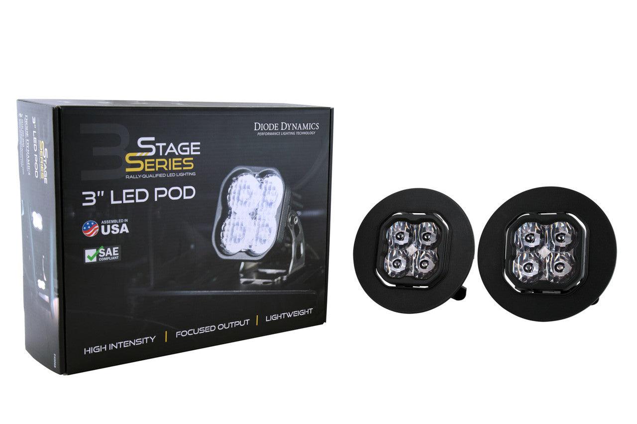 Diode Dynamics SS3 LED Fog Light Kit for 2007-2013 GMC Sierra 1500 White SAE-DOT Fog Pro w- Backlight - Apollo Off-Road