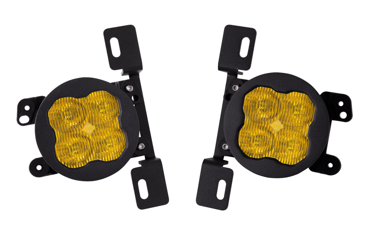 Diode Dynamics SS3 LED Fog Light Kit for 2007-2018 Jeep JK Wrangler Yellow SAE-DOT Fog Pro w- Backlight Type MR Bracket Kit - Apollo Off-Road