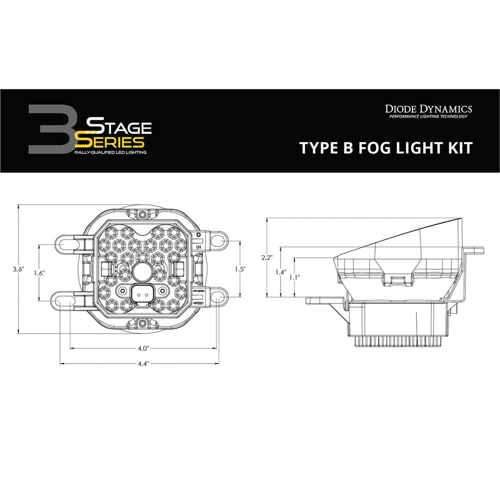 Diode Dynamics SS3 LED Fog Light Kit for 2008-2013 Lexus IS F Yellow SAE-DOT Fog Max w- Backlight - Apollo Off-Road