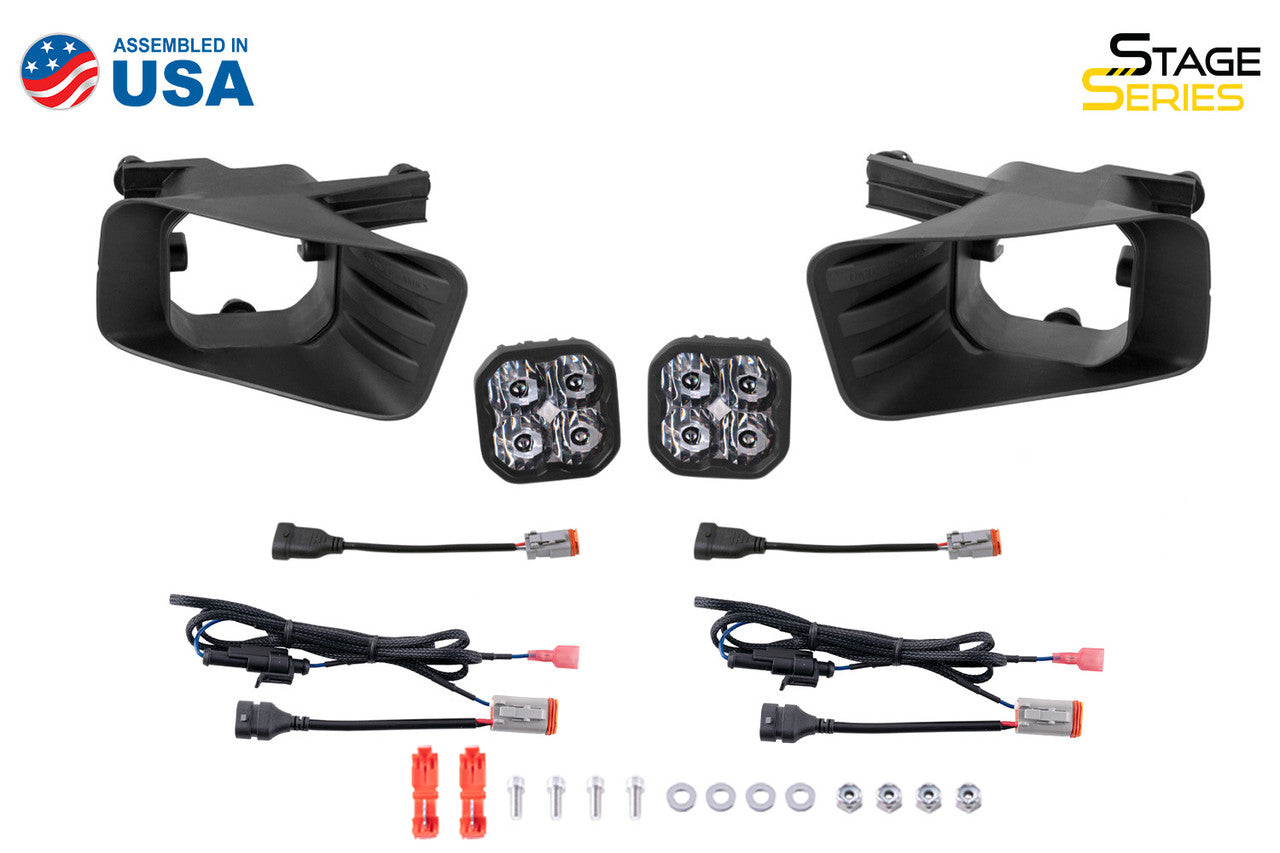 Diode Dynamics SS3 LED Fog Light Kit for 2009-2012 Ram 1500 Yellow SAE-DOT Fog Max w- Backlight - Apollo Off-Road