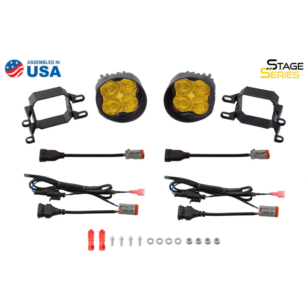 Diode Dynamics SS3 LED Fog Light Kit for 2009-2013 Toyota Matrix Yellow SAE-DOT Fog Max w- Backlight - Apollo Off-Road