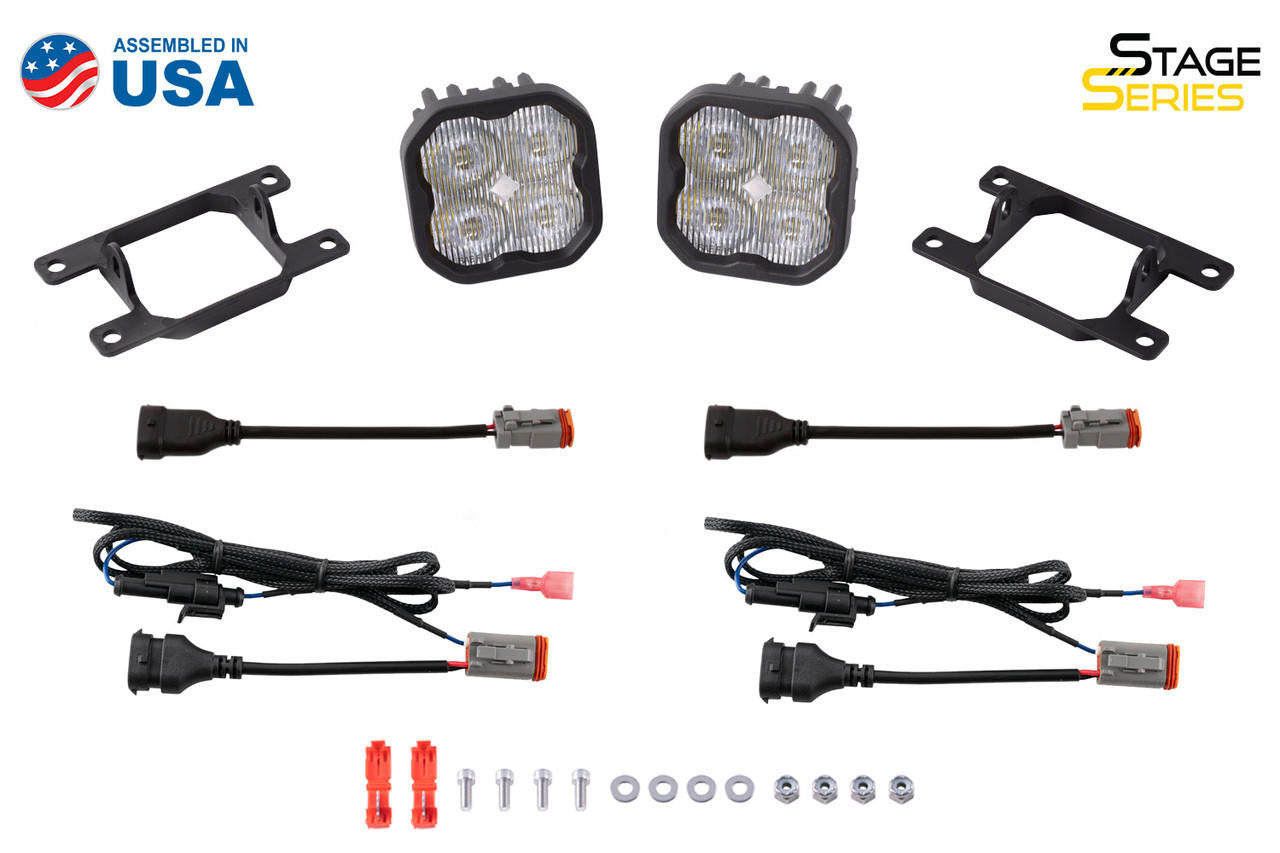 Diode Dynamics SS3 LED Fog Light Kit for 2009-2014 Ford Focus Yellow SAE-DOT Fog Max w- Backlight - Apollo Off-Road