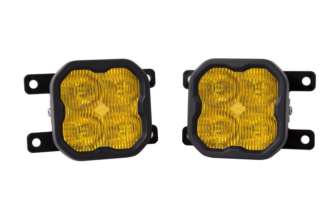 Diode Dynamics SS3 LED Fog Light Kit for 2009-2014 Ford Focus Yellow SAE-DOT Fog Max w- Backlight - Apollo Off-Road