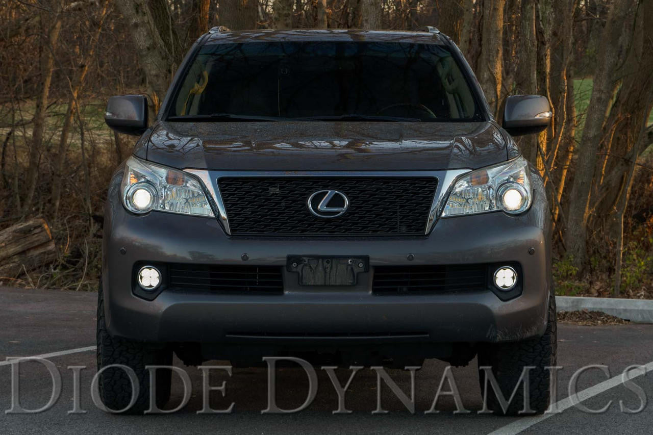 Diode Dynamics SS3 LED Fog Light Kit for 2010-2013 Lexus GX460, White SAE-DOT Fog Pro with Backlight - Apollo Off-Road