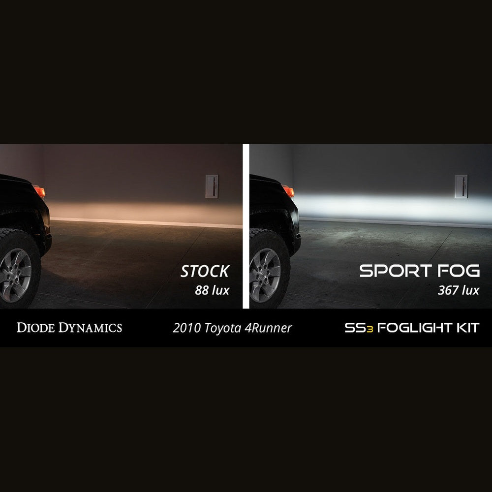 Diode Dynamics SS3 LED Fog Light Kit for 2010-2013 Toyota 4Runner, White SAE-DOT Fog Sport with Backlight - Apollo Off-Road