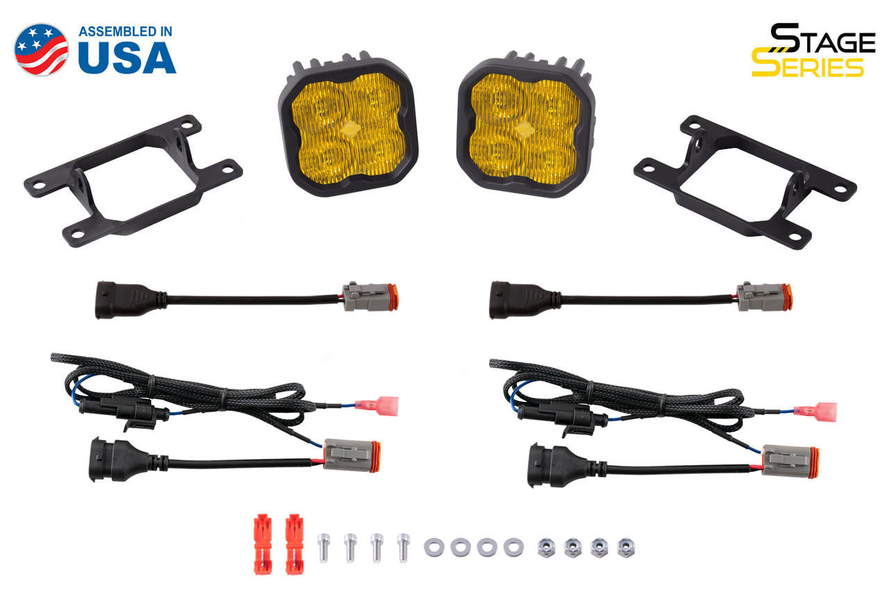 Diode Dynamics SS3 LED Fog Light Kit for 2010-2018 Ford Transit Connect Yellow SAE-DOT Fog Sport w- Backlight - Apollo Off-Road