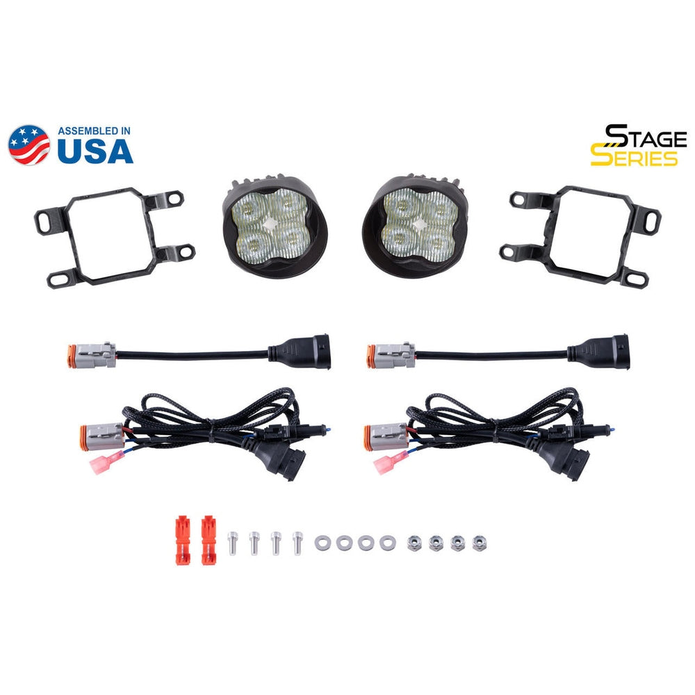 Diode Dynamics SS3 LED Fog Light Kit for 2011-2013 Lexus IS350, Yellow SAE-DOT Fog Sport with Backlight - Apollo Off-Road