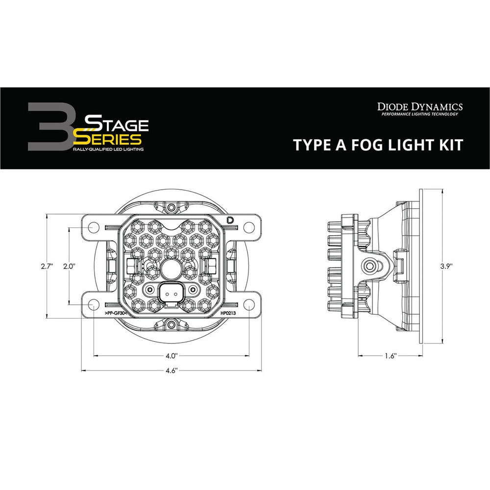 Diode Dynamics SS3 LED Fog Light Kit for 2012-2014 Subaru Impreza White SAE-DOT Fog Sport w- Backlight - Apollo Off-Road
