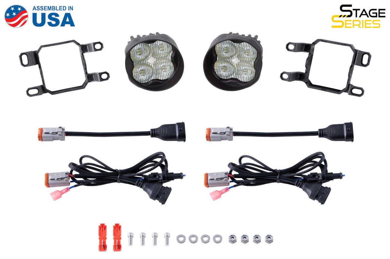 Diode Dynamics SS3 LED Fog Light Kit for 2012-2014 Toyota Prius, Yellow SAE-DOT Fog Sport with Backlight - Apollo Off-Road
