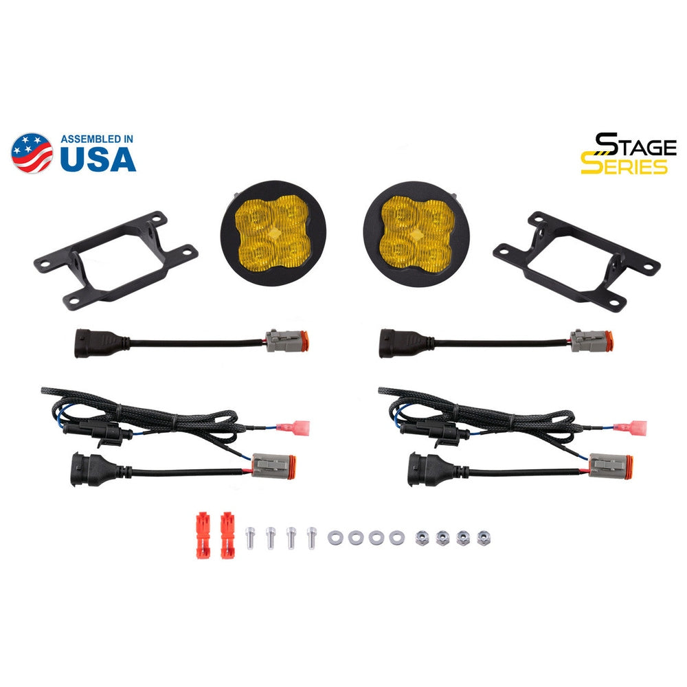 Diode Dynamics SS3 LED Fog Light Kit for 2013-2015 Honda Civic Si Sedan Yellow SAE-DOT Fog Max w- Backlight - Apollo Off-Road