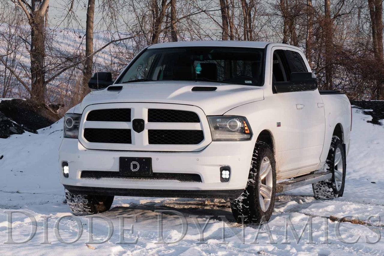 Diode Dynamics SS3 LED Fog Light Kit for 2013-2018 Ram 1500 Yellow SAE-DOT Fog Sport w- Backlight - Apollo Off-Road