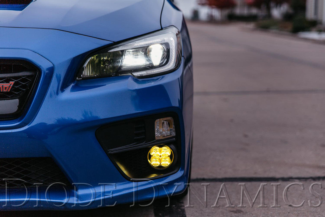 Diode Dynamics SS3 LED Fog Light Kit for 2015-2017 Subaru WRX-STIYellow SAE-DOT Fog Max w- Backlight - Apollo Off-Road