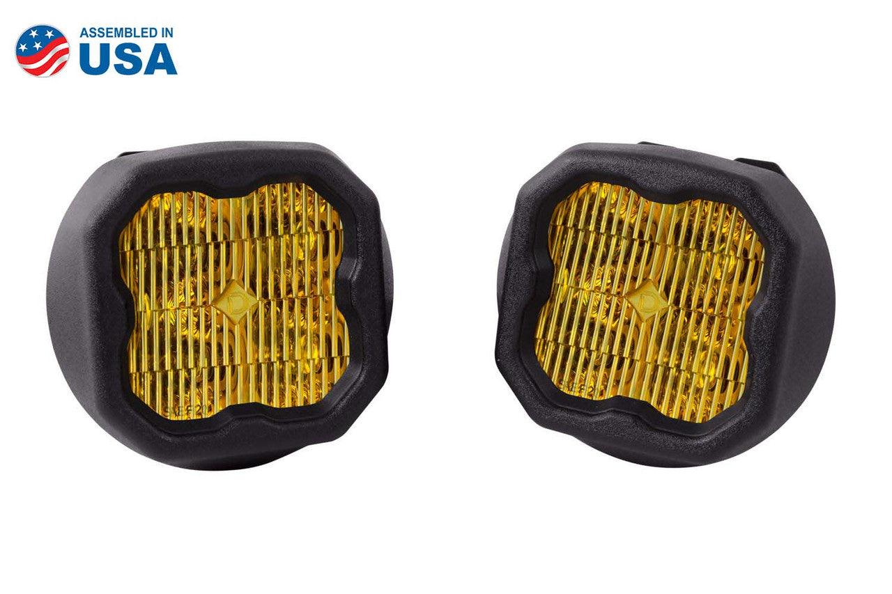 Diode Dynamics SS3 LED Fog Light Kit for 2015-2019 GMC Sierra 2500-3500 Yellow SAE-DOT Fog Max w- Backlight - Apollo Off-Road