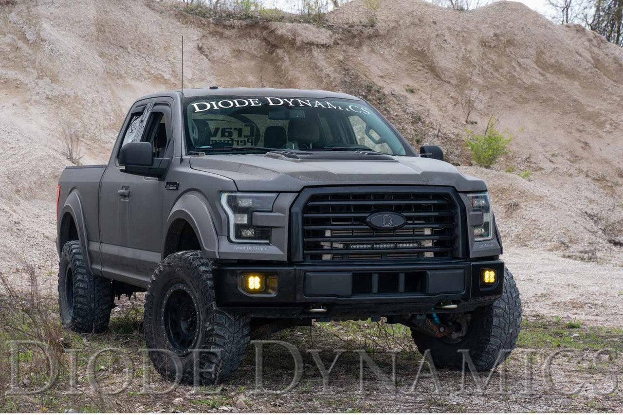 Diode Dynamics SS3 LED Fog Light Kit for 2015-2020 Ford F-150 Yellow SAE-DOT Fog Sport w- Backlight - Apollo Off-Road