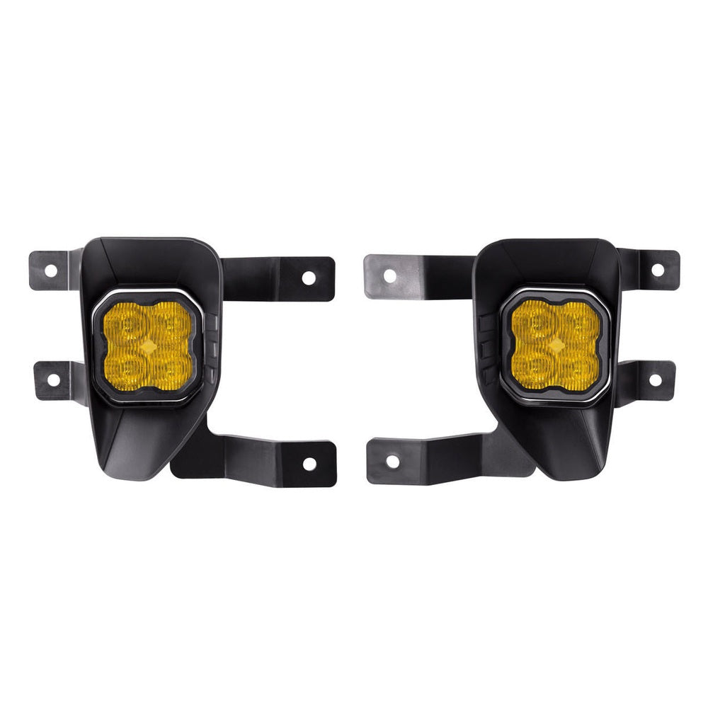 Diode Dynamics SS3 LED Fog Light Kit for 2016-2018 Chevrolet Silverado 1500 Yellow SAE-DOT Fog Pro w- Backlight - Apollo Off-Road