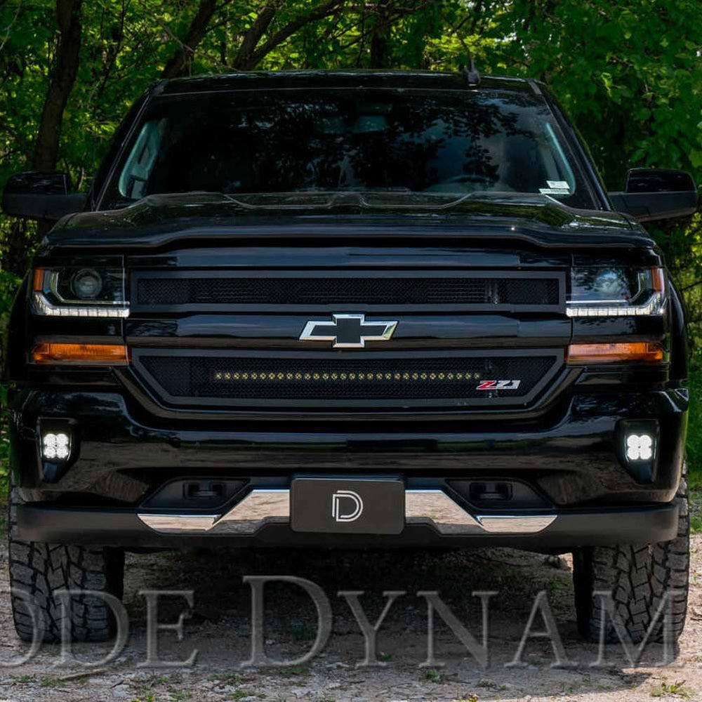 Diode Dynamics SS3 LED Fog Light Kit for 2016-2018 Chevrolet Silverado 1500 Yellow SAE-DOT Fog Pro w- Backlight - Apollo Off-Road