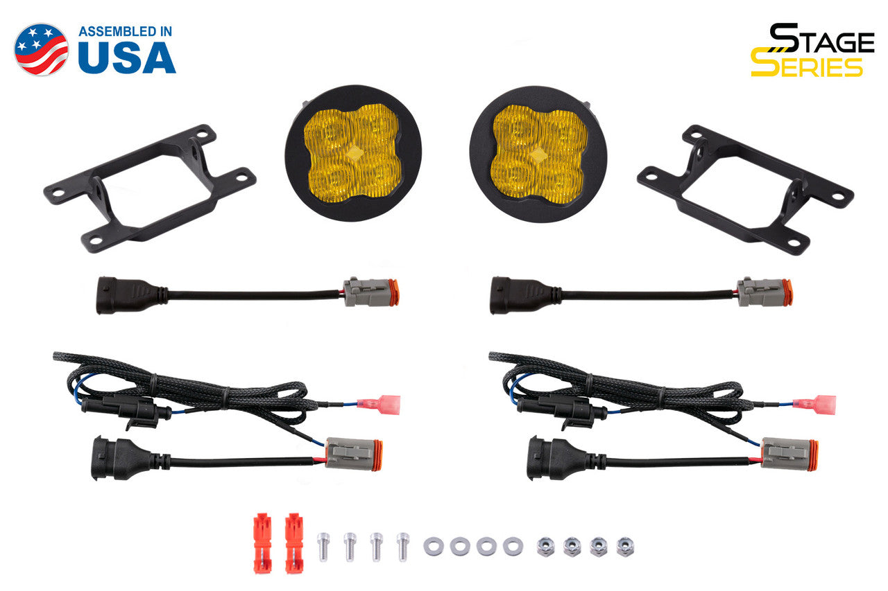 Diode Dynamics SS3 LED Fog Light Kit for 2016-2021 Honda Civic Yellow SAE-DOT Fog Sport w- Backlight - Apollo Off-Road