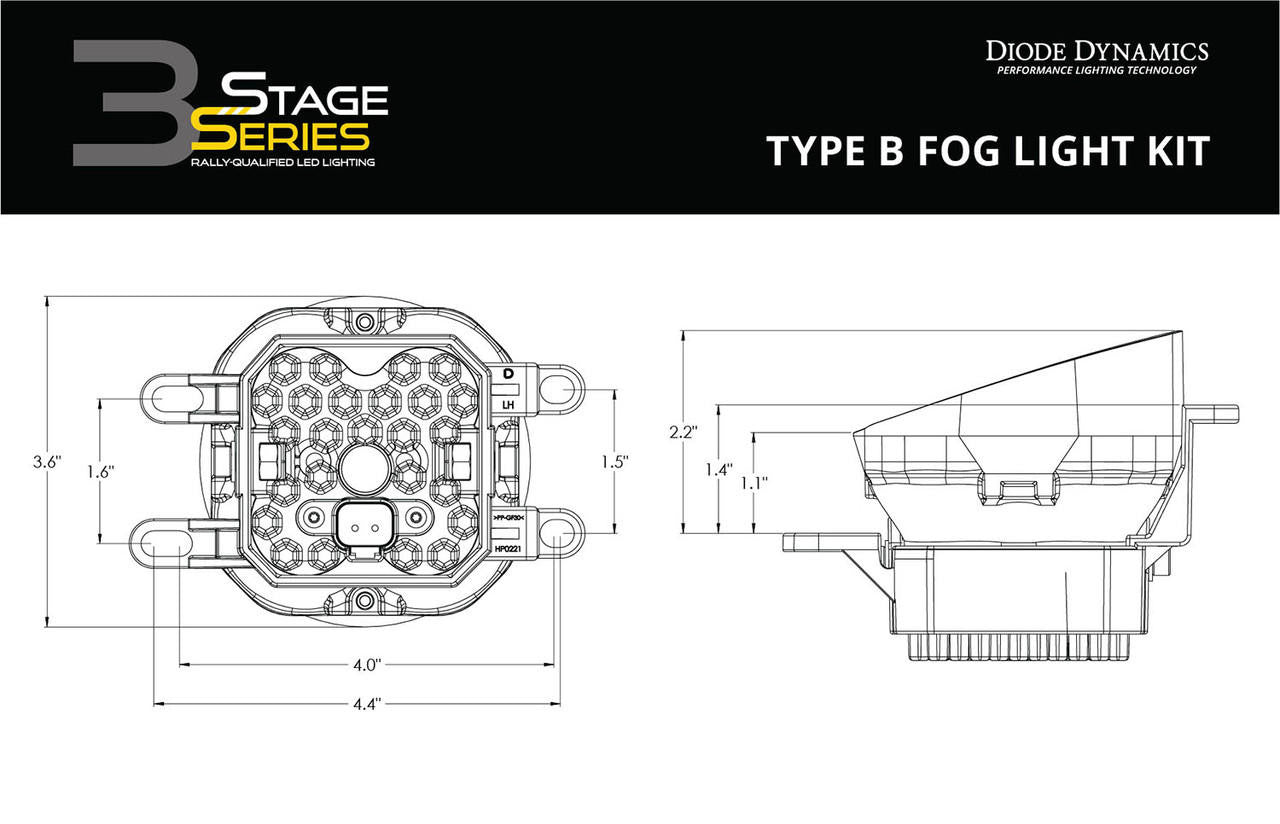 Diode Dynamics SS3 LED Fog Light Kit for 2016-2021 Toyota RAV4 Yellow SAE-DOT Fog Max w- Backlight - Apollo Off-Road