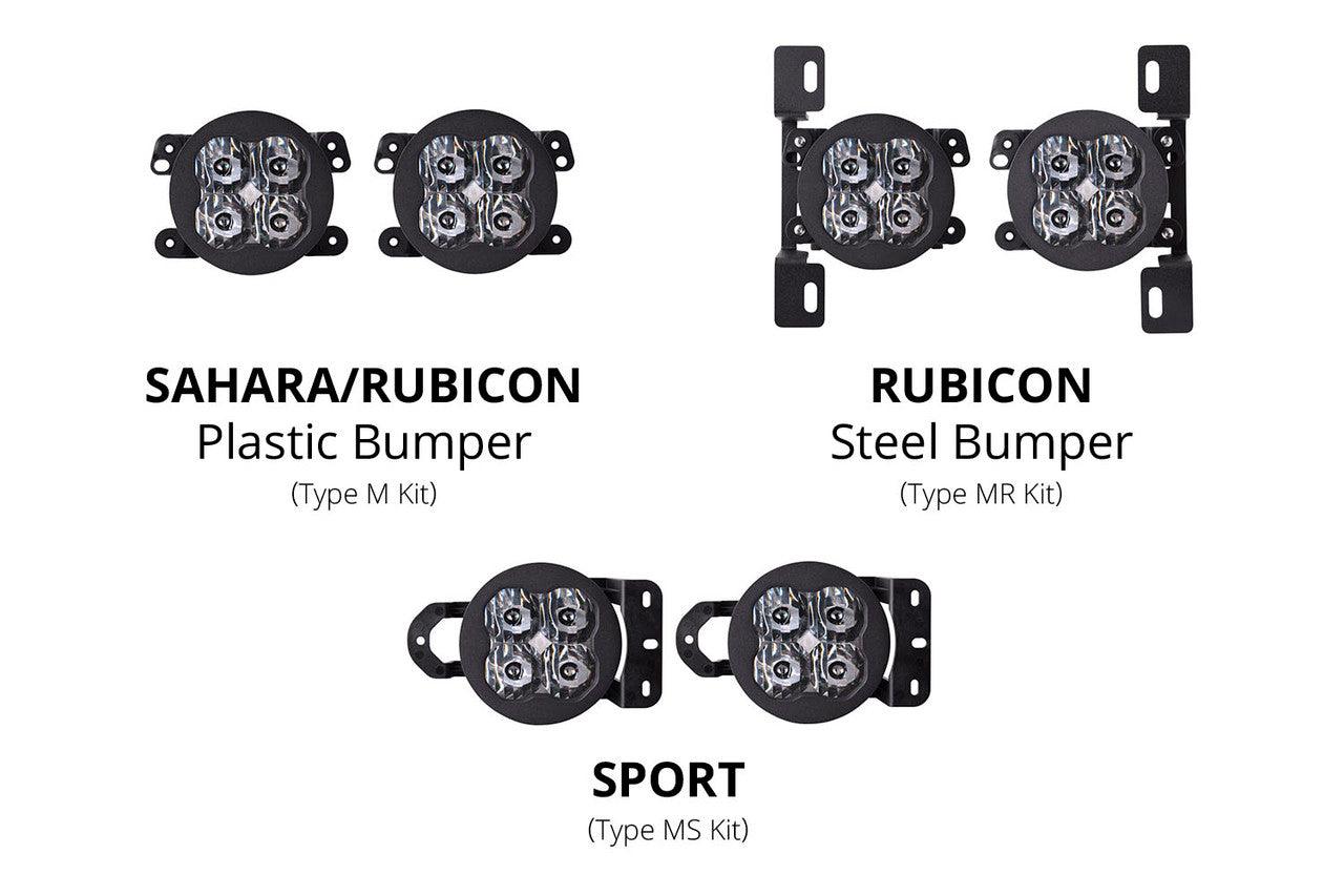Diode Dynamics SS3 LED Fog Light Kit for 2018-2021 Jeep JL Wrangler White SAE-DOT Driving Pro w- Backlight Type MS Bracket Kit - Apollo Off-Road