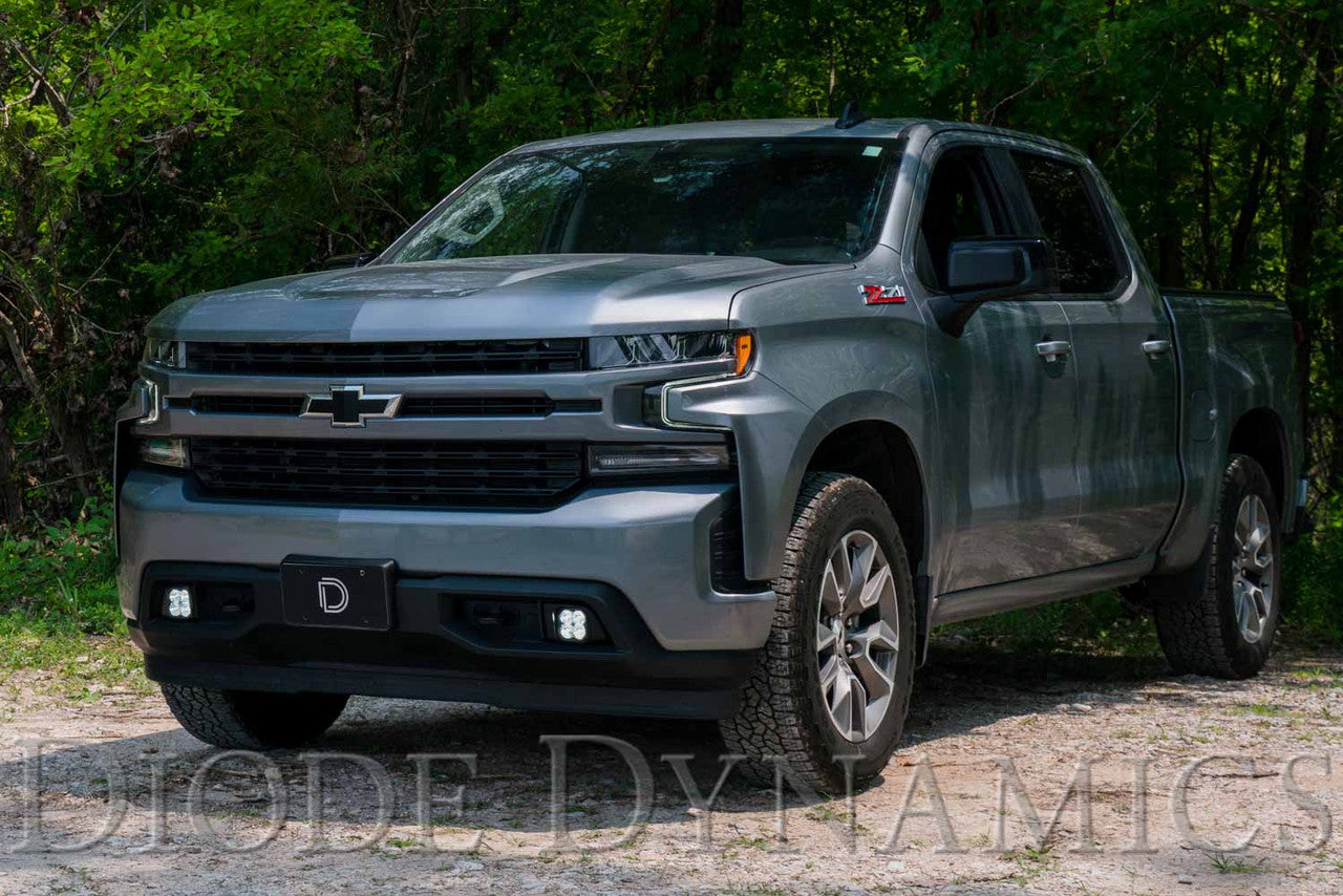 Diode Dynamics SS3 LED Fog Light Kit for 2019-2021 Chevrolet Silverado 1500 Yellow SAE-DOT Fog Max w- Backlight - Apollo Off-Road