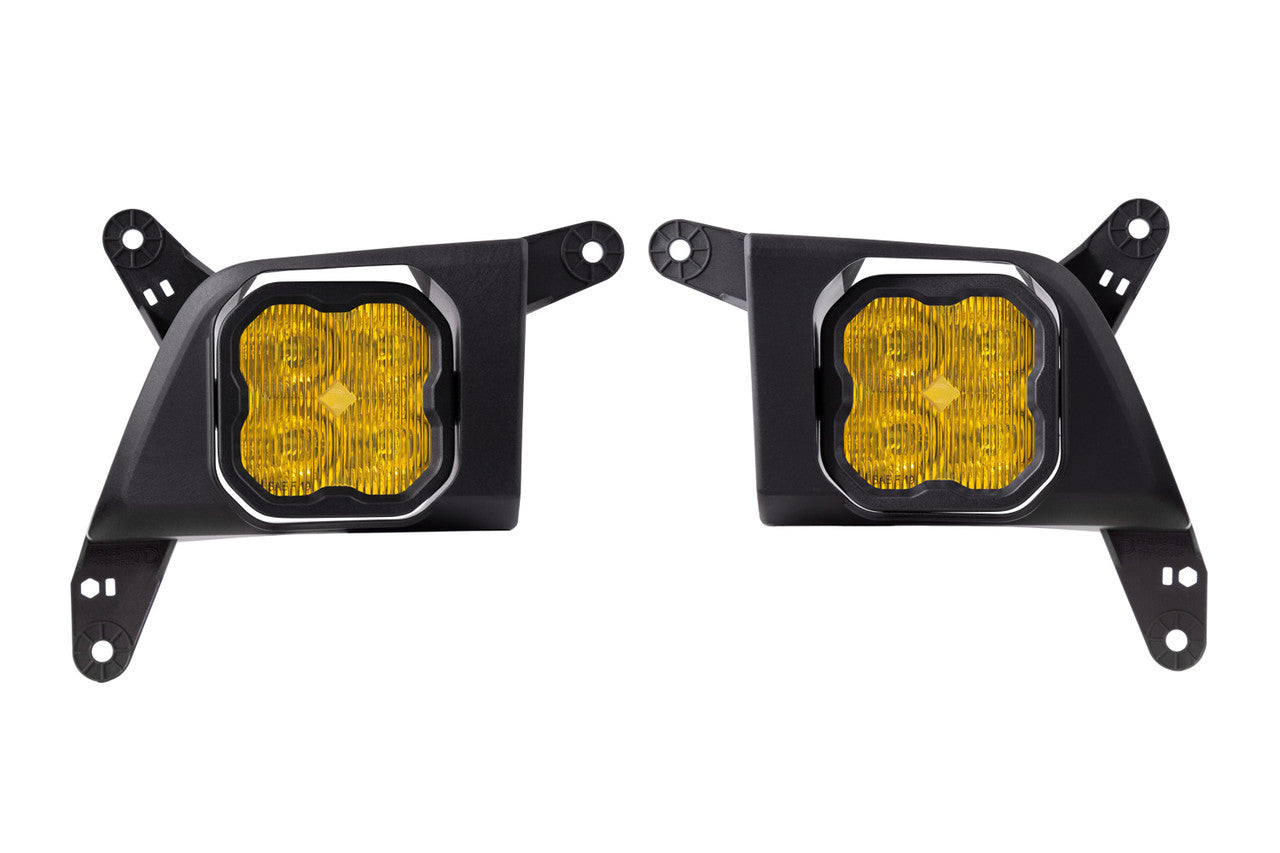 Diode Dynamics SS3 LED Fog Light Kit for 2019-2021 Chevrolet Silverado 1500 Yellow SAE-DOT Fog Sport w- Backlight - Apollo Off-Road