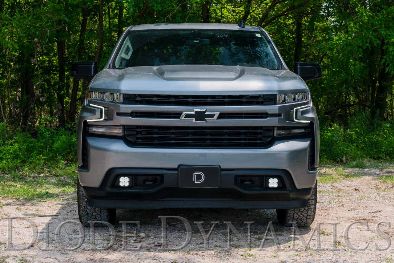 Diode Dynamics SS3 LED Fog Light Kit for 2019-2021 Chevrolet Silverado 1500 Yellow SAE-DOT Fog Sport w- Backlight - Apollo Off-Road