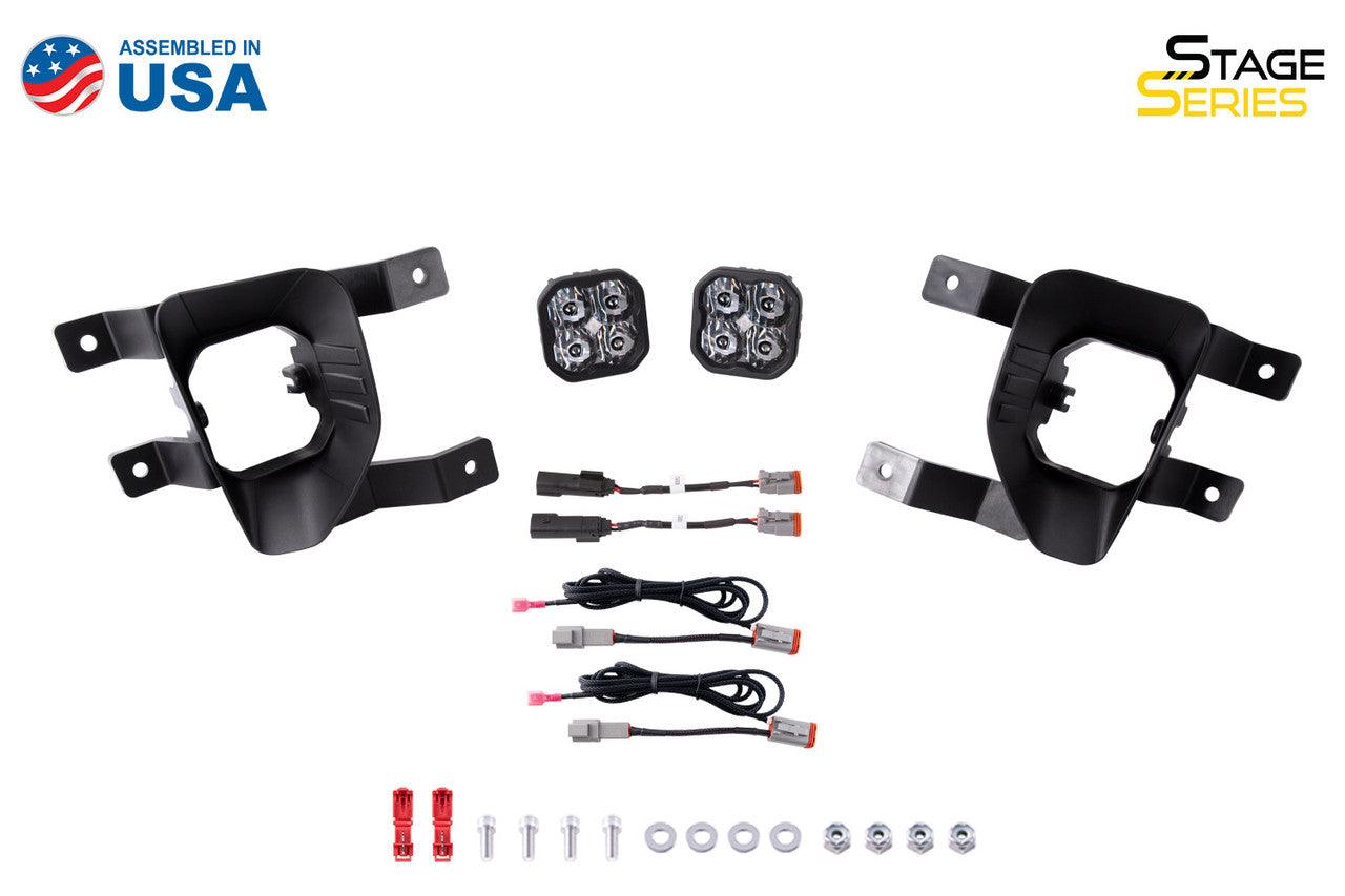 Diode Dynamics SS3 LED Fog Light Kit for 2019 Chevrolet Silverado 1500 LD White SAE-DOT Fog Max w- Backlight - Apollo Off-Road