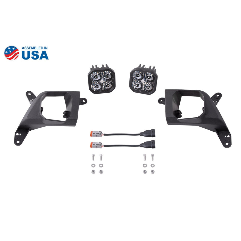 Diode Dynamics SS3 LED Fog Light Kit for 2020-2021 Chevrolet Silverado HD 2500-3500 White SAE-DOT Fog Max w- Backlight - Apollo Off-Road