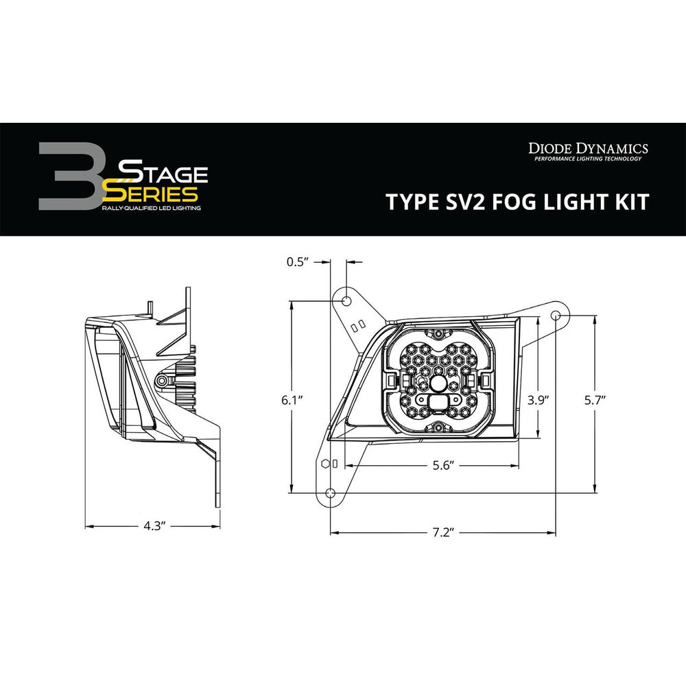 Diode Dynamics SS3 LED Fog Light Kit for 2020-2021 Chevrolet Silverado HD 2500-3500 White SAE-DOT Fog Max w- Backlight - Apollo Off-Road