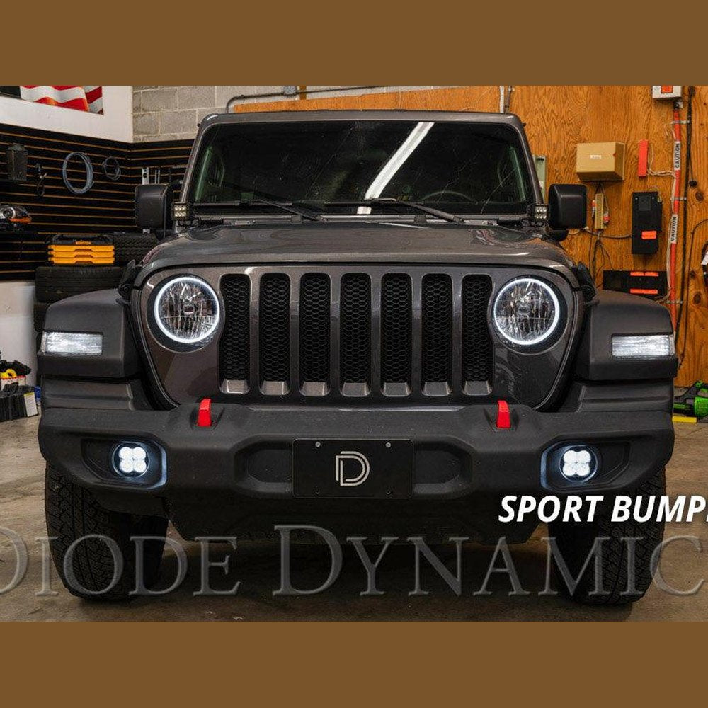 Diode Dynamics SS3 LED Fog Light Kit for 2020-2021 Jeep Gladiator White SAE-DOT Driving Pro w- Backlight Type MS Bracket Kit - Apollo Off-Road