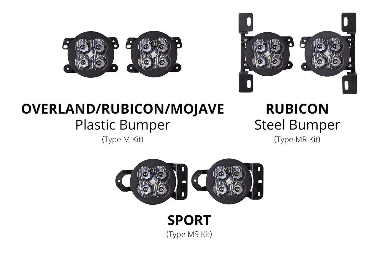 Diode Dynamics SS3 LED Fog Light Kit for 2020-2021 Jeep Gladiator White SAE-DOT Fog Sport w- Backlight Type M Bracket Kit - Apollo Off-Road