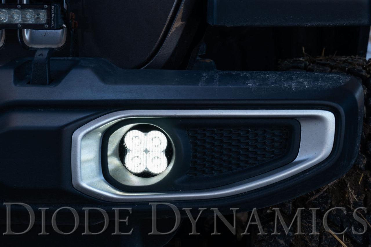 Diode Dynamics SS3 LED Fog Light Kit for 2020-2021 Jeep Gladiator White SAE-DOT Fog Sport w- Backlight Type M Bracket Kit - Apollo Off-Road