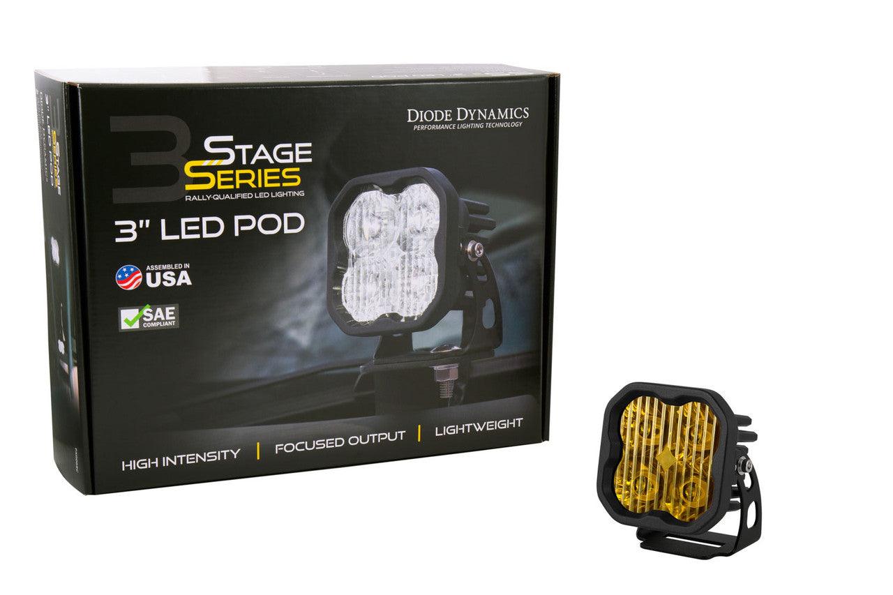 Diode Dynamics SS3 Max ABL Yellow SAE Fog Angled LH Single - Apollo Off-Road