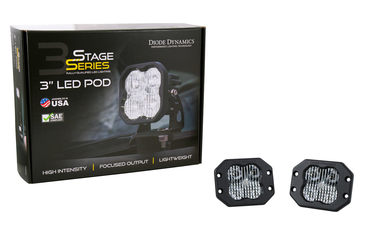 Diode Dynamics SS3 Pro ABL White SAE Driving Flush Pair - Apollo Off-Road