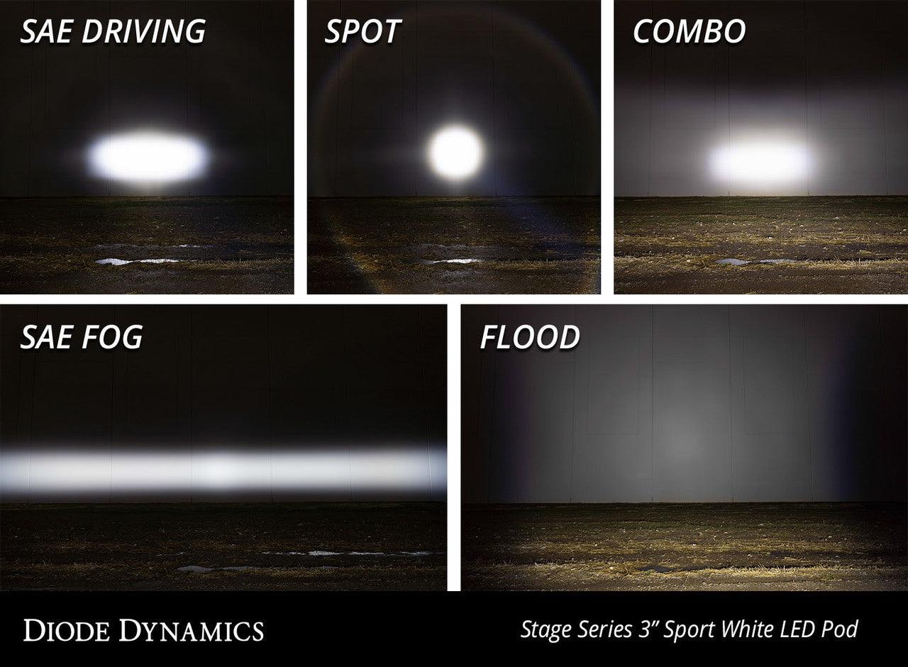 Diode Dynamics SS3 Sport ABL White Flood Standard Pair - Apollo Off-Road