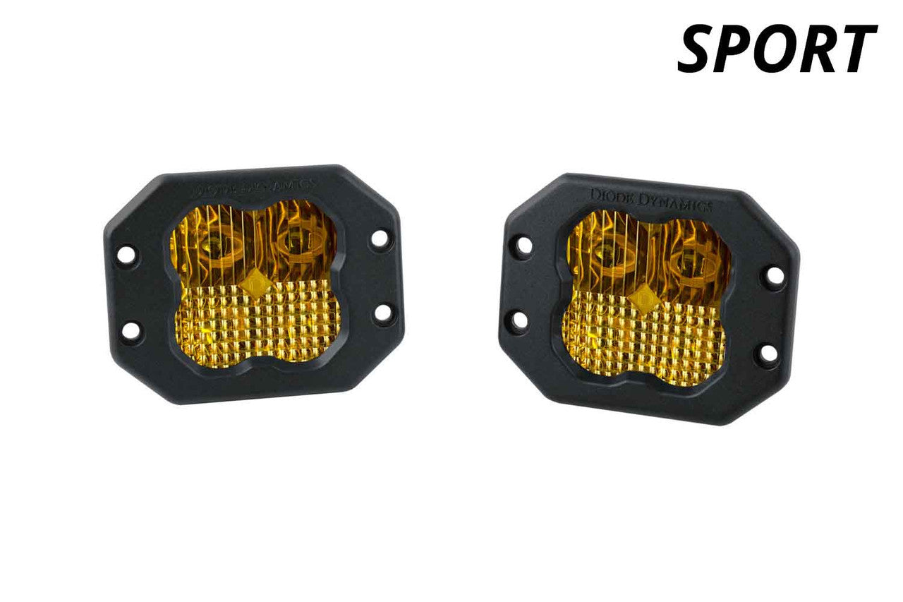 Diode Dynamics SS3 Sport ABL Yellow Combo Flush Pair - Apollo Off-Road