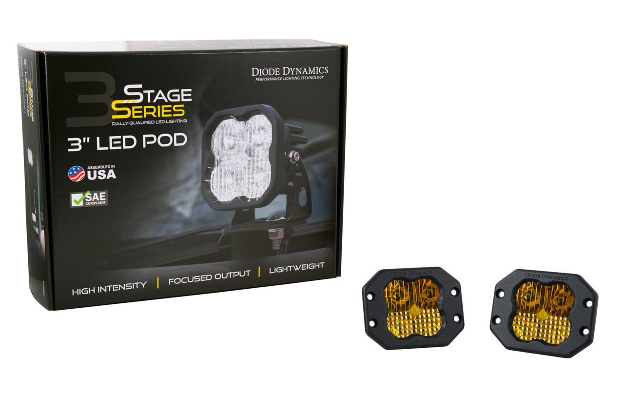 Diode Dynamics SS3 Sport ABL Yellow Combo Flush Pair - Apollo Off-Road