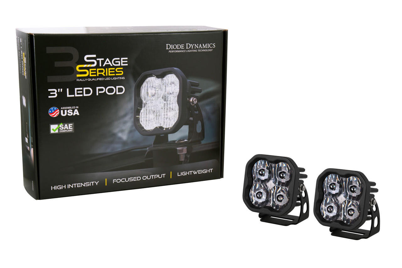 Diode Dynamics SS3 Sport RBL White Flood Standard Pair - Apollo Off-Road