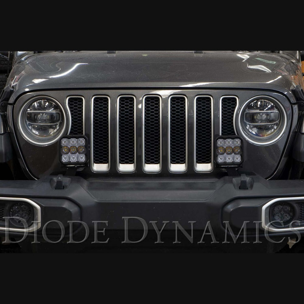 Diode Dynamics SS5 Bumper LED Pod Light Kit for 2018-2021 Jeep JL Wrangler, Pro Yellow Combo - Apollo Off-Road