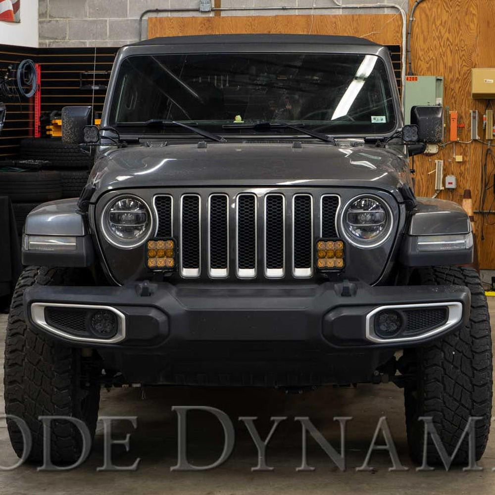 Diode Dynamics SS5 Bumper LED Pod Light Kit for 2018-2021 Jeep JL Wrangler, Pro Yellow Combo - Apollo Off-Road