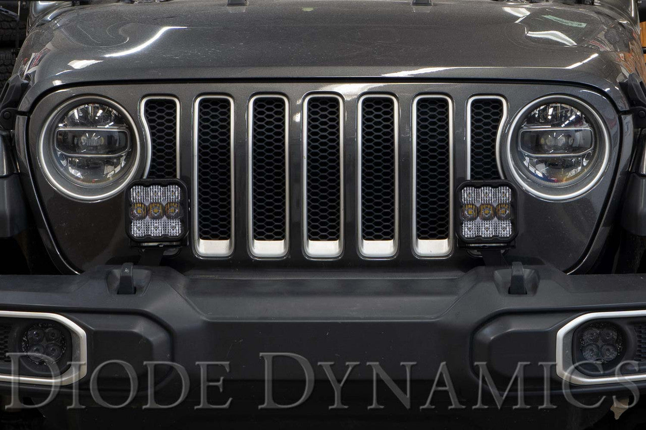 Diode Dynamics SS5 Bumper LED Pod Light Kit for 2018-2021 Jeep JL Wrangler, Sport Yellow Driving - Apollo Off-Road